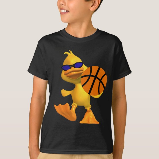 Eggbert The Duck Kids Cool Basketball T-Shirt (Front)