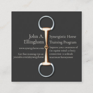 Eggbutt Snaffle Bit Elegant Equestrian Industry Square Business Card