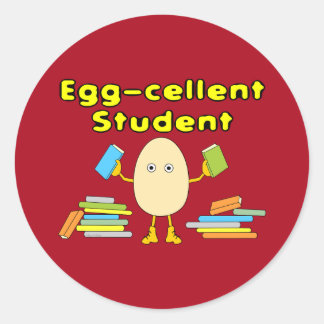 Eggcellent Student Classic Round Sticker