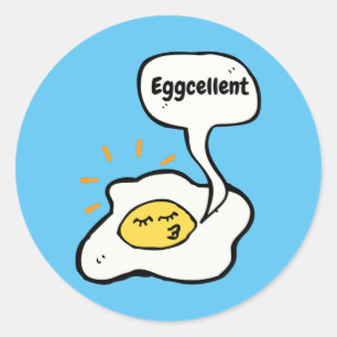 Eggcellent Sunny Side Up Classic Round Sticker