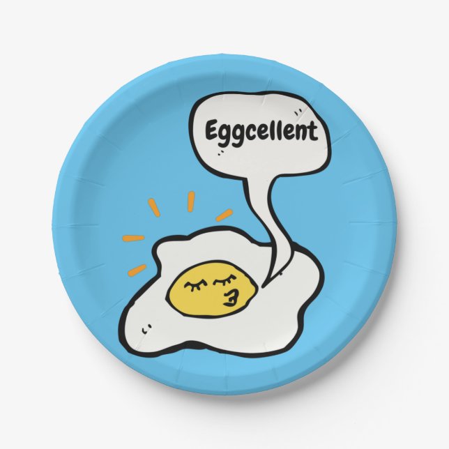 Eggcellent Sunny Side Up Paper Plate (Front)