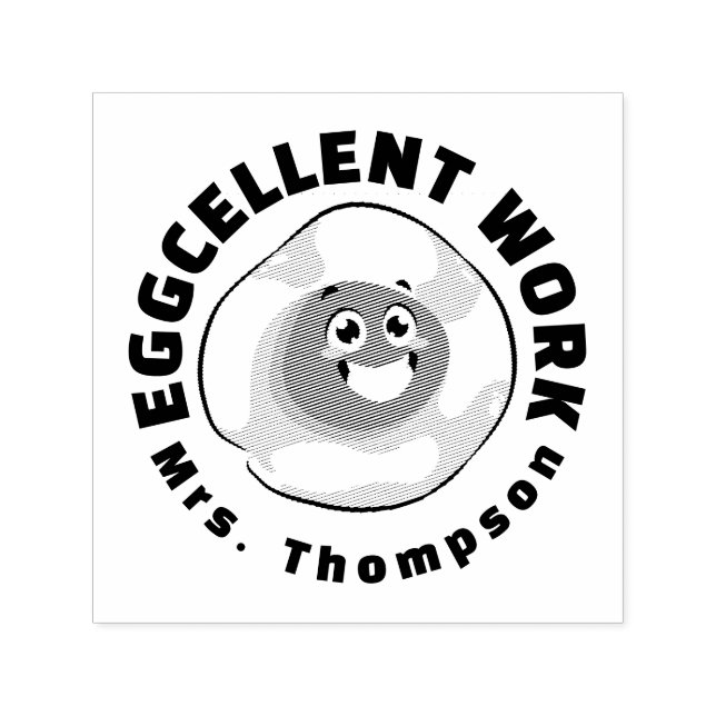 Eggcellent Work Fun Teacher marking Back to school Self-inking Stamp (Design)