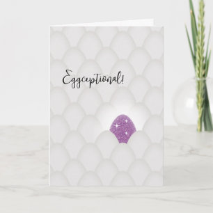 Eggceptional! Purple Glitter Egg Congratulations Card