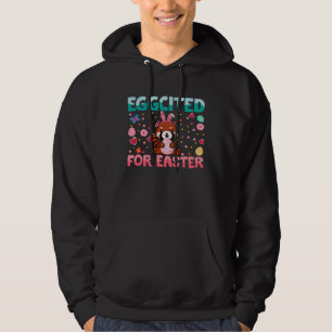 Eggcited For Easter Bunny Red Panda Rabbit  Kids Hoodie