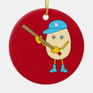 Egghead Baseball Egghead Ceramic Ornament