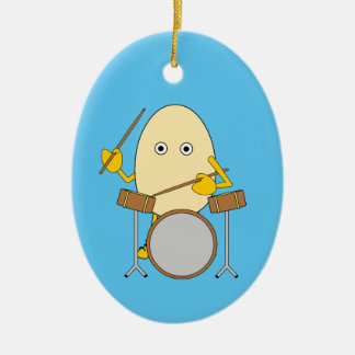 Egghead Drummer Ceramic Tree Decoration