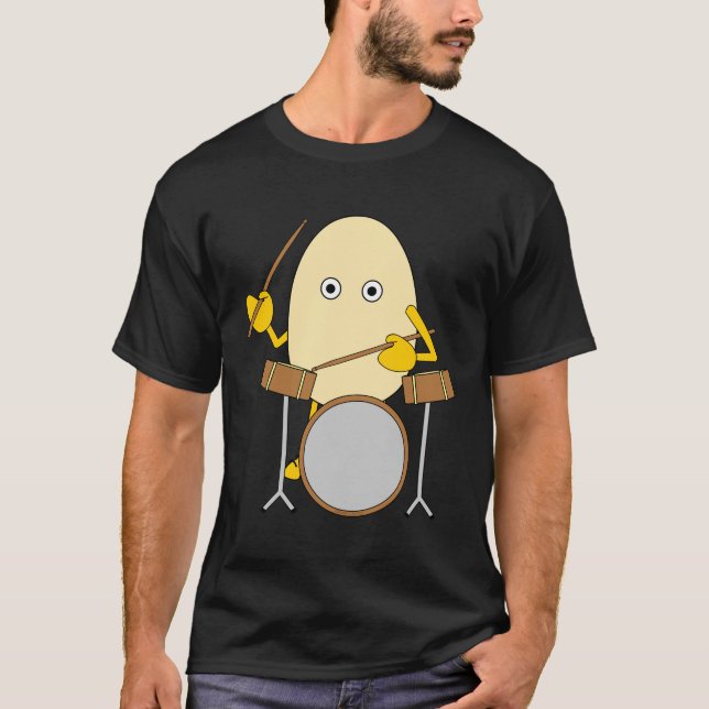 Egghead Drummer  T-Shirt (Front)