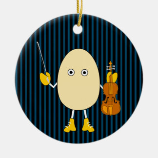 Egghead Violinist Ceramic Tree Decoration
