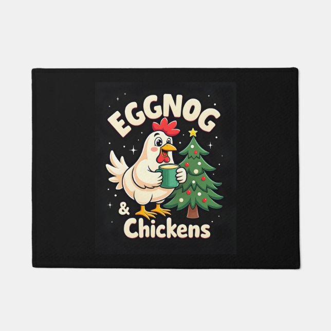Eggnog & Chickens Doormat (Front)