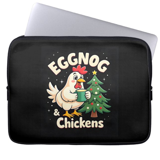 Eggnog & Chickens Laptop Sleeve (Front)