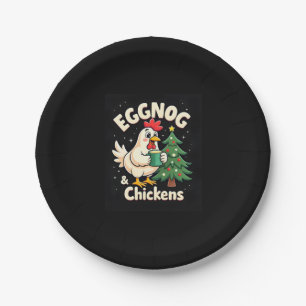 Eggnog & Chickens Paper Plate