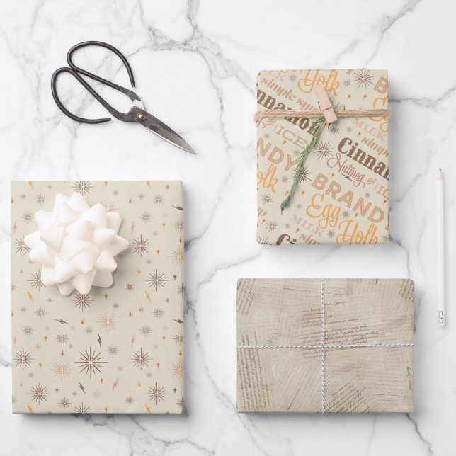 Eggnog Collection - Gold Wrapping Paper Sheet (Front)
