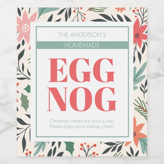 Eggnog Food and Beverage Label Set (Single Label)