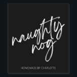 Eggnog Food and Beverage Label Set<br><div class="desc">Black script eggnog label with name.</div>