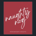 Eggnog Food and Beverage Label Set<br><div class="desc">Red script eggnog label with name.</div>