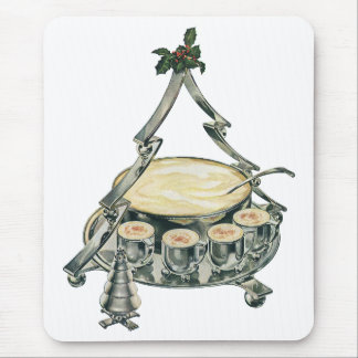 Eggnog in a Vintage Christmas Tree Punch Bowl Mouse Mat