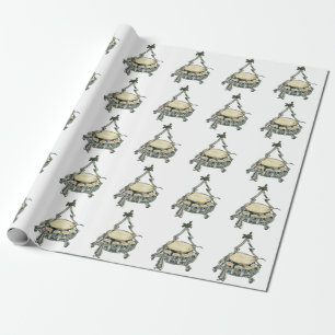 Eggnog in a Vintage Christmas Tree Punch Bowl Wrapping Paper