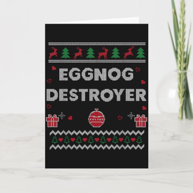 Eggnog Lover Funny Ugly Christmas Style Xmas Gift  Card (Front)
