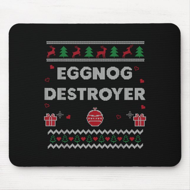 Eggnog Lover Funny Ugly Christmas Style Xmas Gift  Mouse Mat (Front)