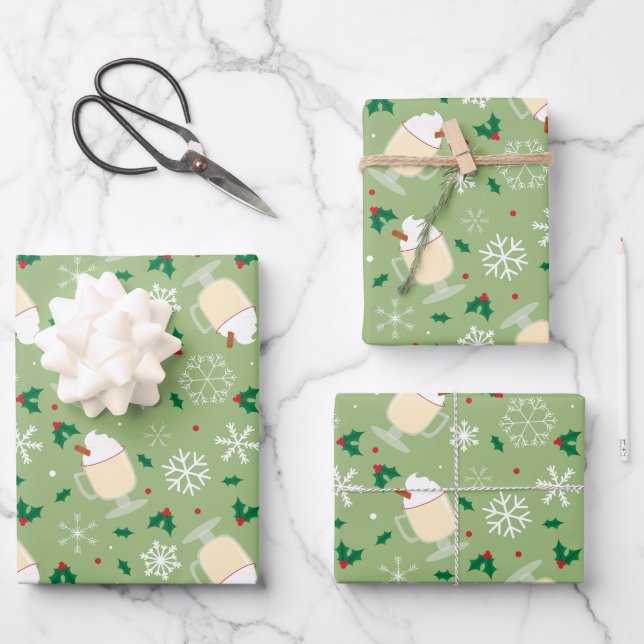 Eggnog Pattern Wrapping Paper Sheet (Front)