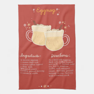 Eggnog Recipe Tea Towel