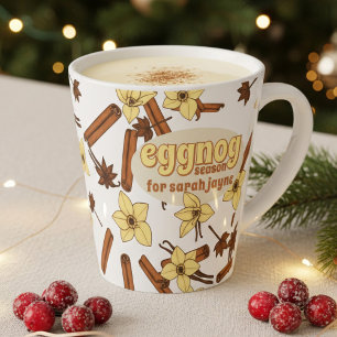 Eggnog Season Personalised Cosy Latte Mug