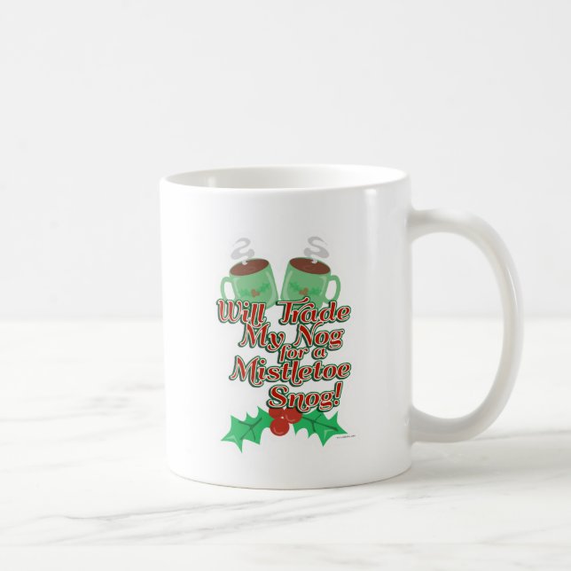 Eggnog Snog Cheeky Fun Holiday Slogan Coffee Mug (Right)