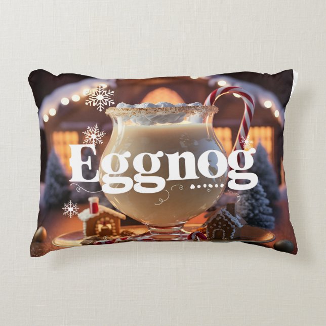 Eggnog timing, eggnog, christmas decorative cushion (Front)
