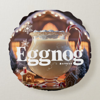 Eggnog timing, eggnog, christmas round cushion