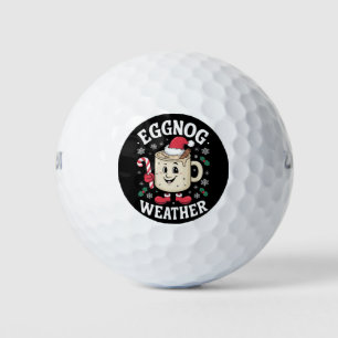 Eggnog Weather Christmas Retro Christmas Golf Balls