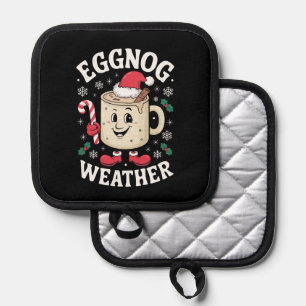 Eggnog Weather Christmas Retro Christmas Pot Holder