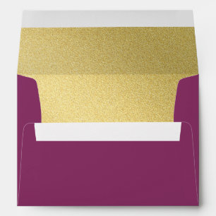 Eggplant and Gold Colour Block Envelope