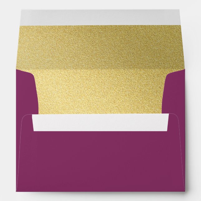 Eggplant and Gold Colour Block Envelope (Back (Bottom))
