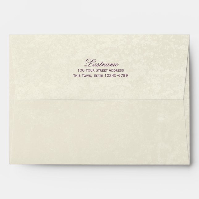 Eggplant and Ivory Envelopes (Back (Top Flap))