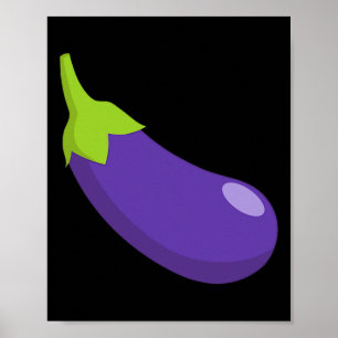 Eggplant And Peach Matching Couple Icon Emoticon C Poster