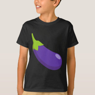 Eggplant And Peach Matching Couple Icon Emoticon C T-Shirt
