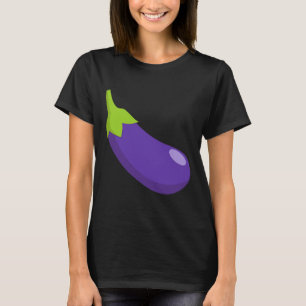 Eggplant And Peach Matching Couple Icon Emoticon C T-Shirt