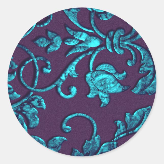 Eggplant and Turquoise Envelope Seal (Front)