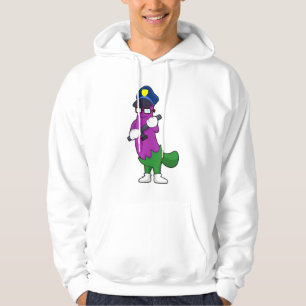 Eggplant as Police officer with Baton Hoodie