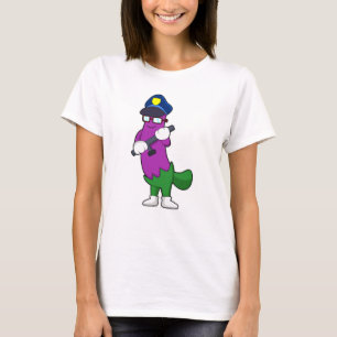 Eggplant as Police officer with Baton T-Shirt