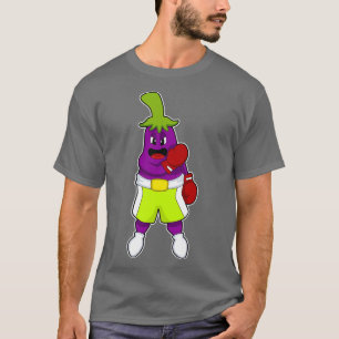 Eggplant at Boxing with Boxing gloves T-Shirt