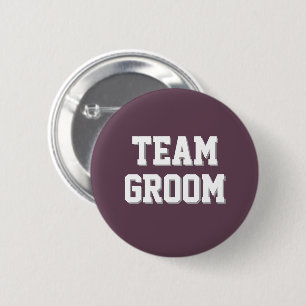 Eggplant Athletic Letters Team Groom 6 Cm Round Badge