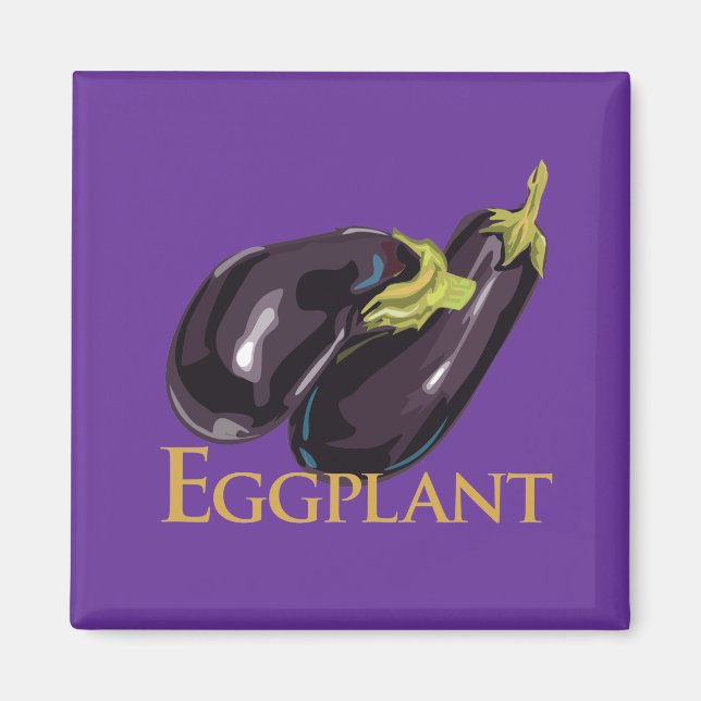 Eggplant Aubergine Magnet (Front)