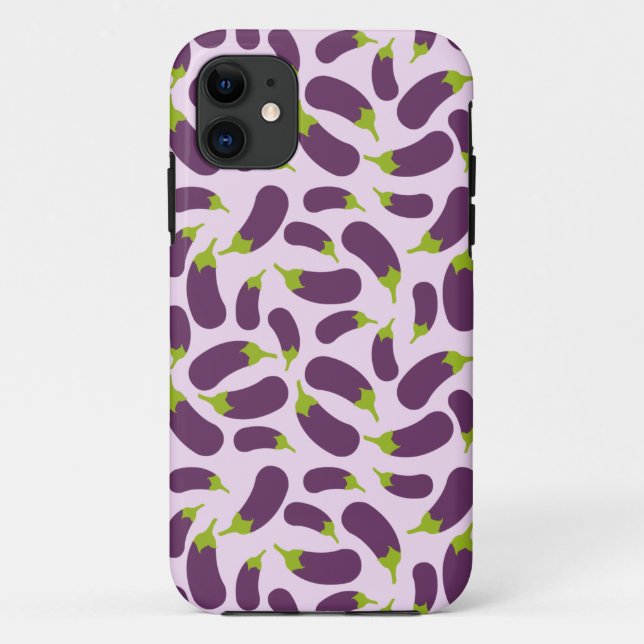 Eggplant Aubergine Purple Vegetable Pattern Design Case-Mate iPhone Case (Back)