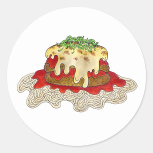 Eggplant Aubgergine Parm Parmesan Italian Food Classic Round Sticker