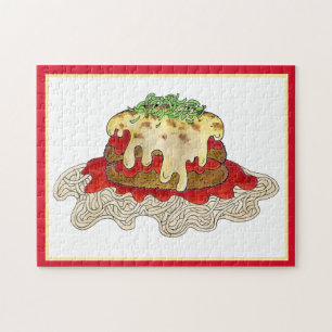 Eggplant Aubgergine Parm Parmesan Italian Food Jigsaw Puzzle