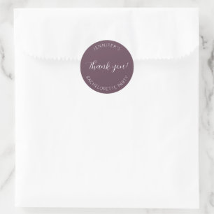 Eggplant Bachelorette Party Thank You Classic Round Sticker