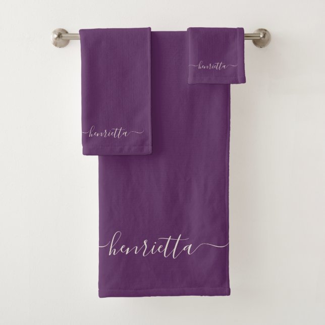 Eggplant Bath Towels Bathroom Elegant Stylish (Insitu)