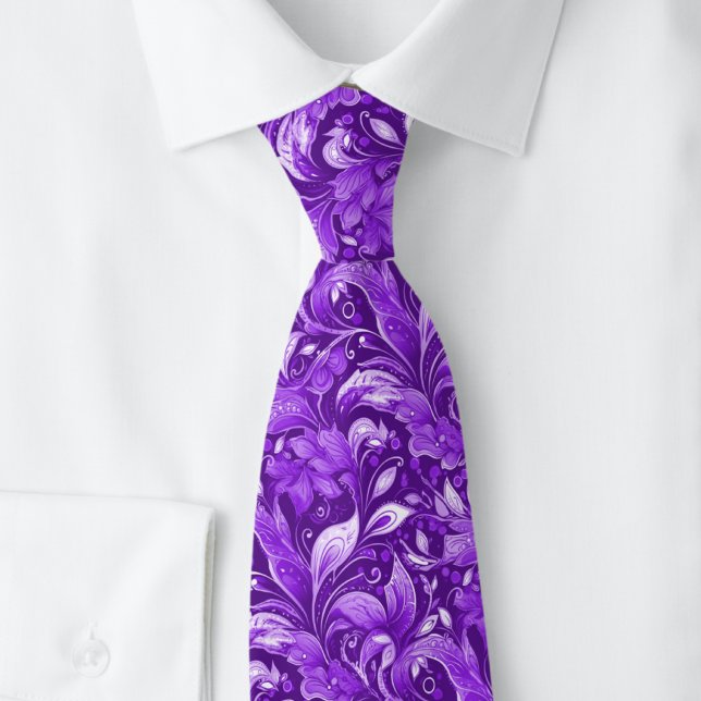 Eggplant Botanical Batik Tie (Creator Uploaded)