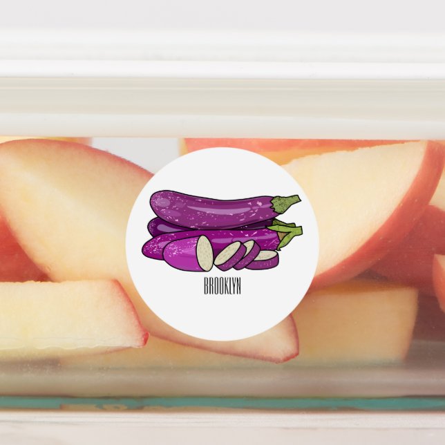 Eggplant cartoon illustration (Affixed)